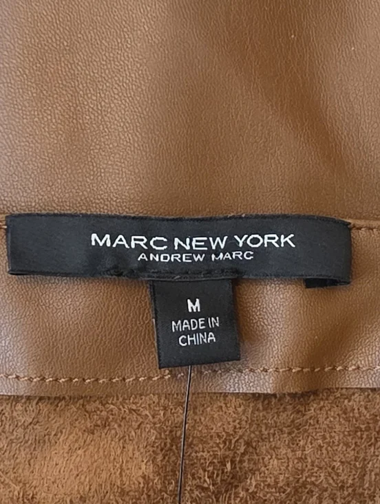 Marc New York By Andrew Marc Brown Faux Leather Vest Size M - Picture 7 of 11